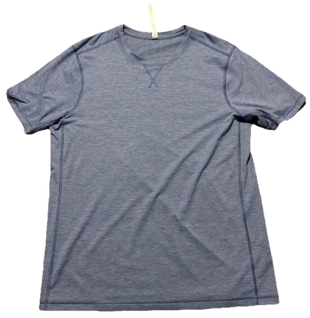 Lululemon Men's Metal Vent Tech Short Sleeve Shirt Size L Blue Heathered